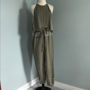 Young Fabulous & Broke Olive Green Halter Jumpsuit